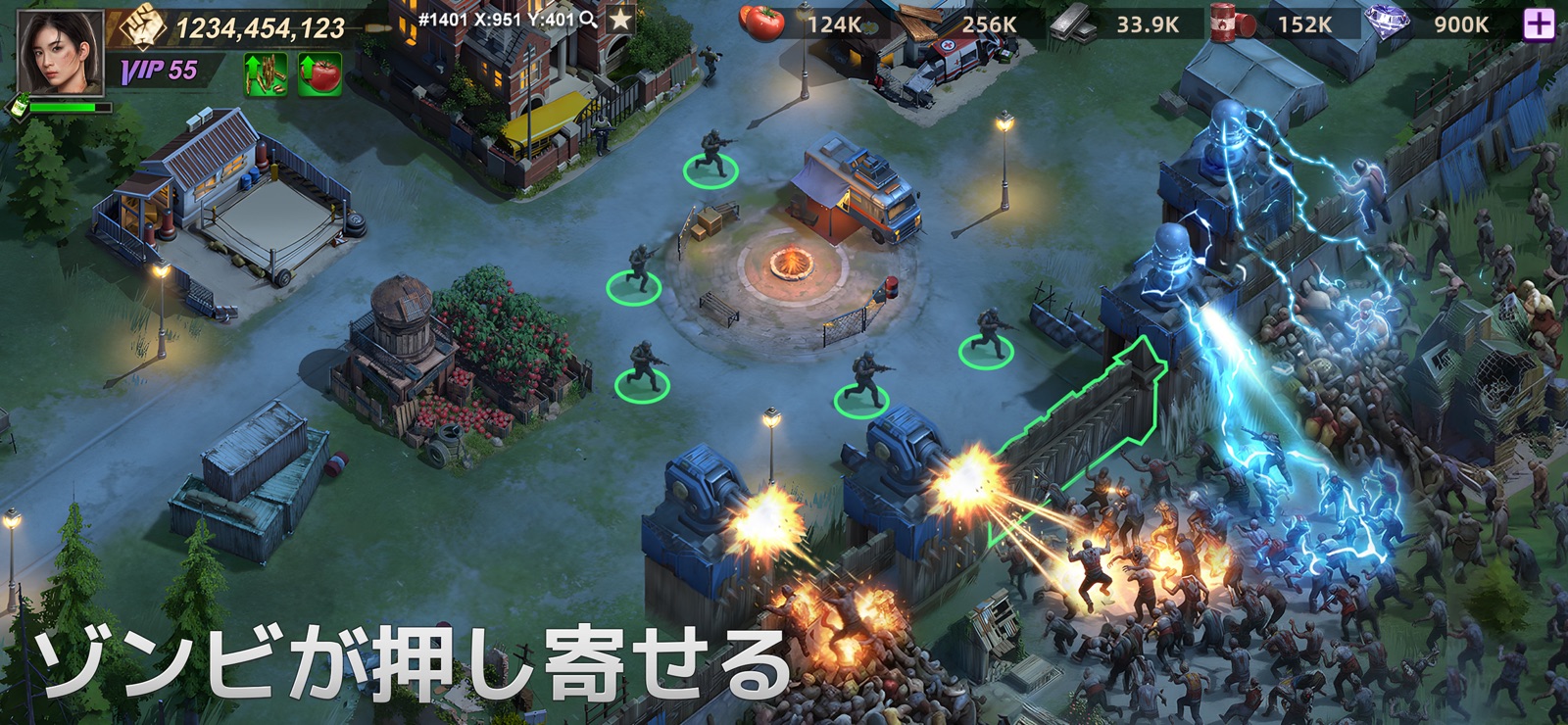 『ドゥームズデイ：ラストサバイバー』でゾンビの大群がシェルターに押し寄せる画面