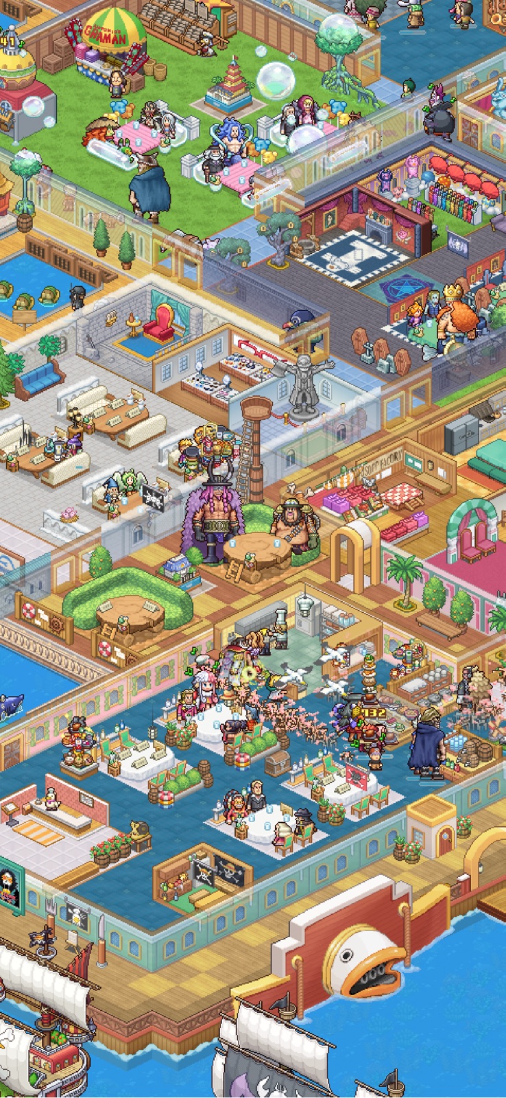 『ONE PIECE 海のごちそうレストラン』のゲーム画面
