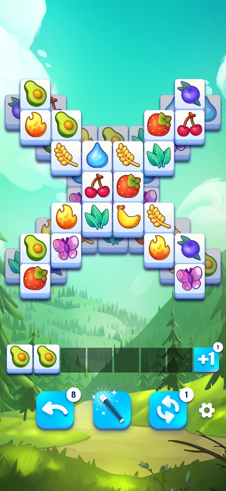 『Triple Tile: トリプルタイルパズル合わせゲーム』のゲーム画面