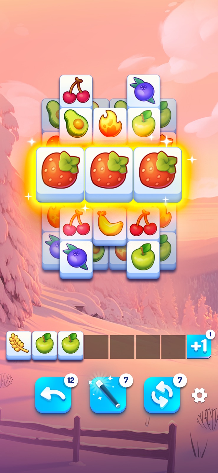 『Triple Tile: トリプルタイルパズル合わせゲーム』のゲーム画面